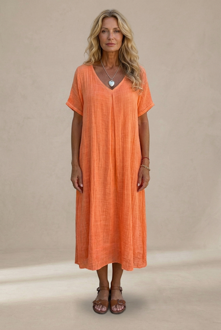 Marisol | Long flowing dress with V neckline