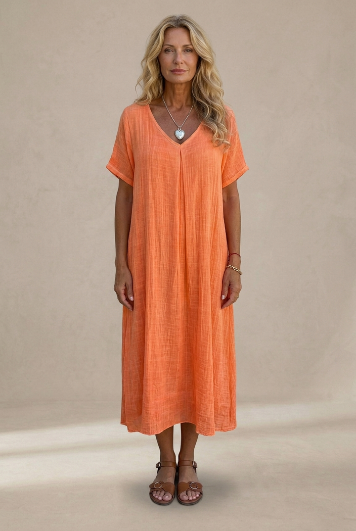 Marisol | Long flowing dress with V neckline
