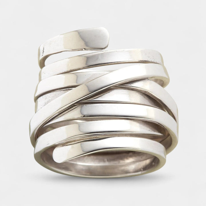 Irini - Retro Thick Gold-Plated Silver Ring