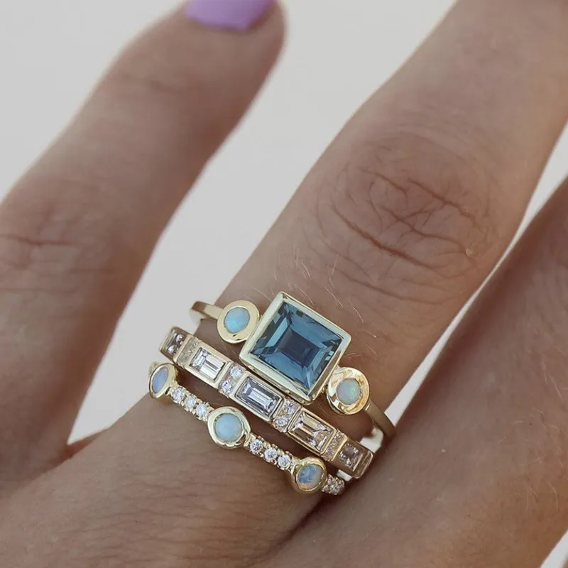 Josephine - Vintage Blue Crystal Ring