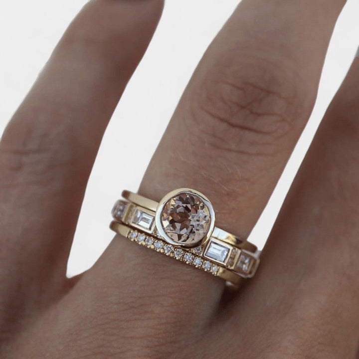 Thalia - Ring Set with Crystal Details and Golden Touches