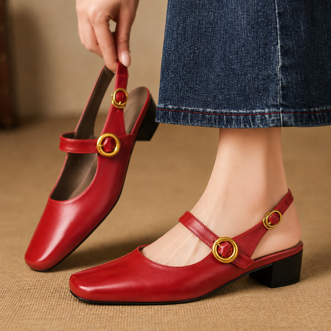 Genuine Leather Slingback Sandals