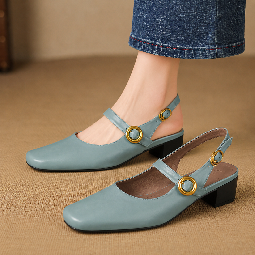Genuine Leather Slingback Sandals