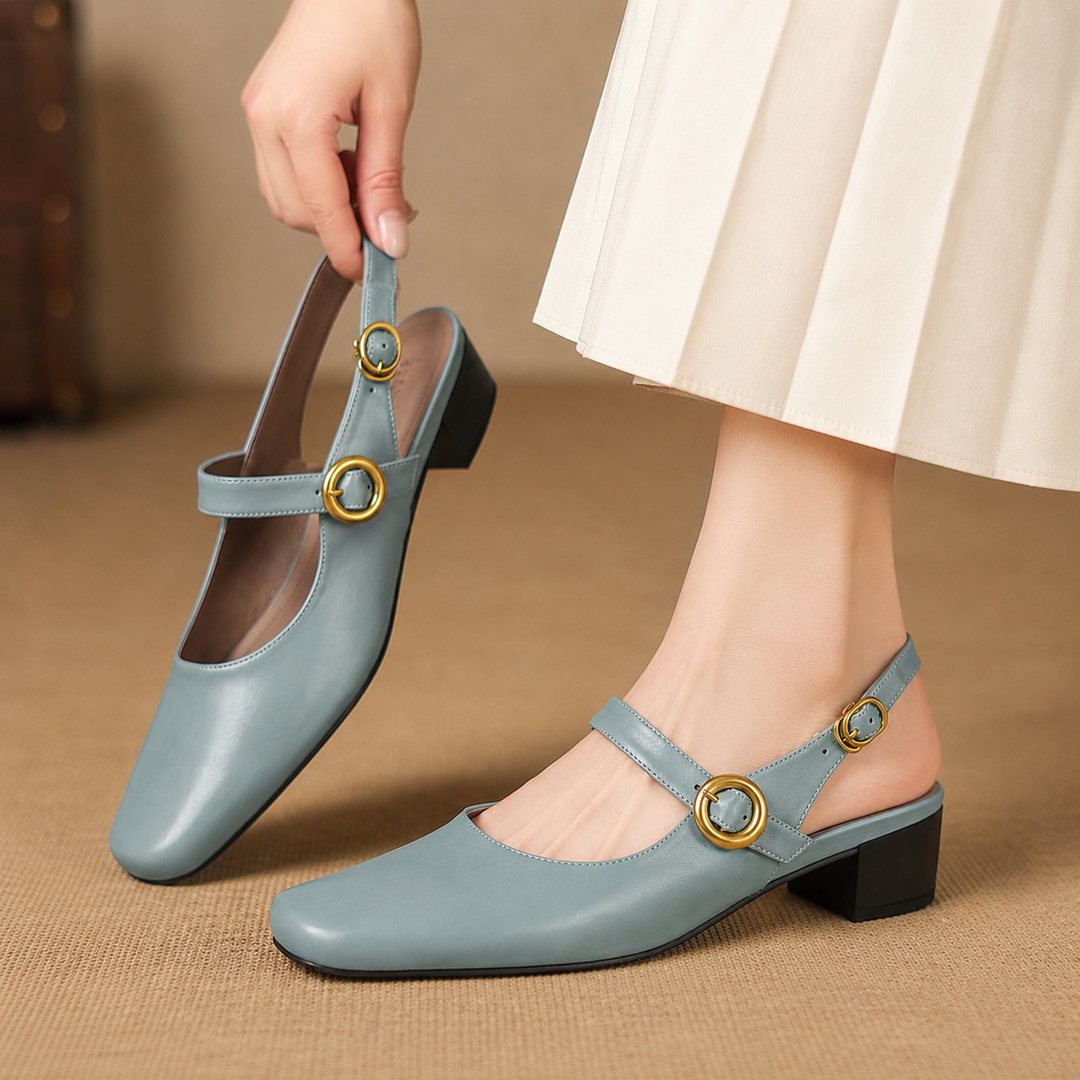 Genuine Leather Slingback Sandals