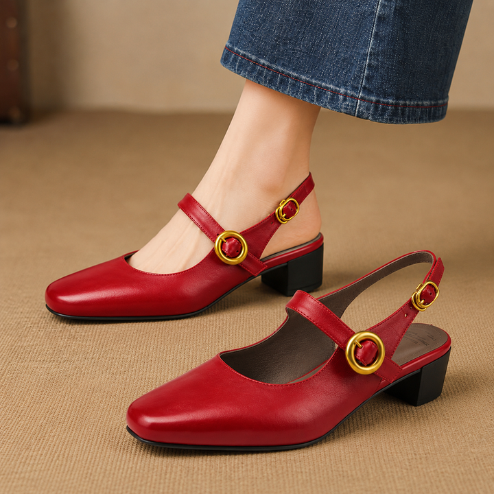 Genuine Leather Slingback Sandals
