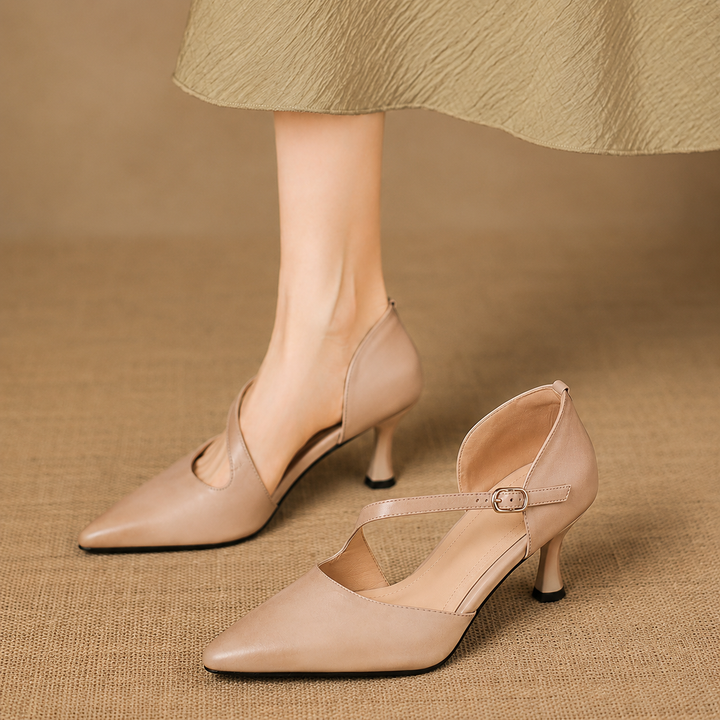 Evanie Genuine Leather D'Orsay Heels