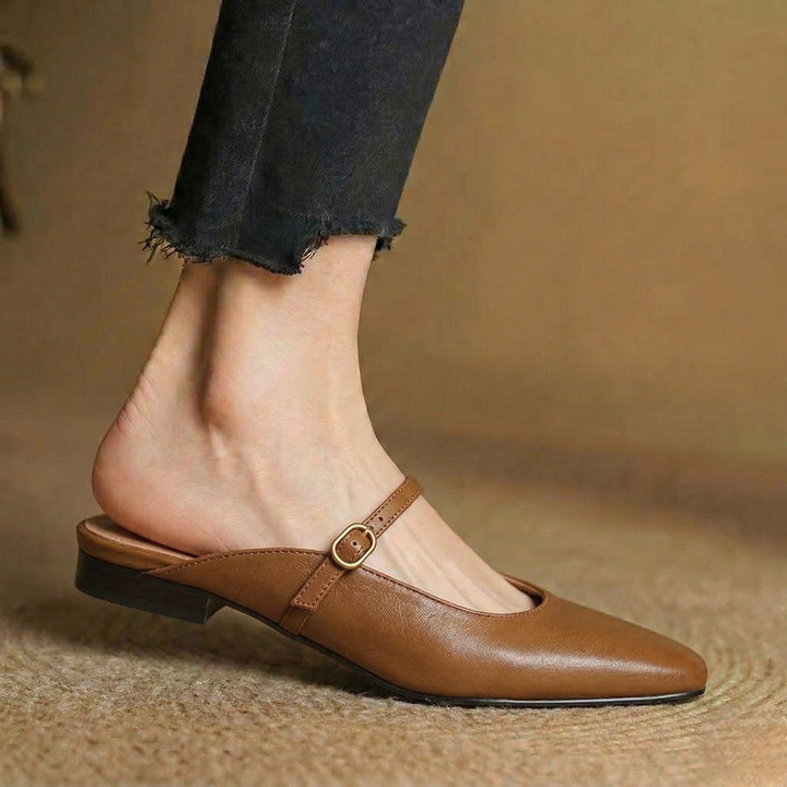 Lora Genuine Leather Mules