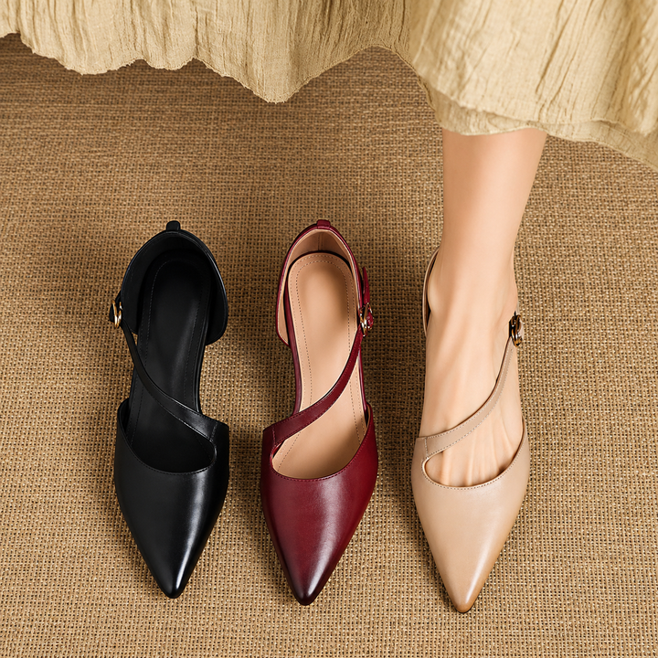 Evanie Genuine Leather D'Orsay Heels