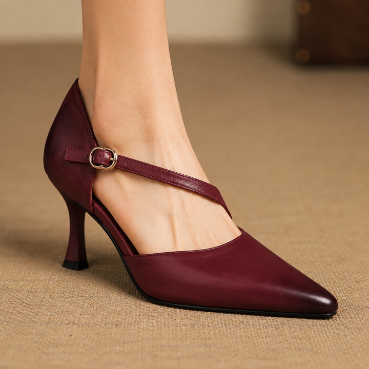 Evanie Genuine Leather D'Orsay Heels