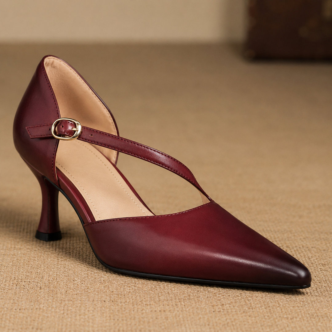 Evani Genuine Leather D'Orsay Heels