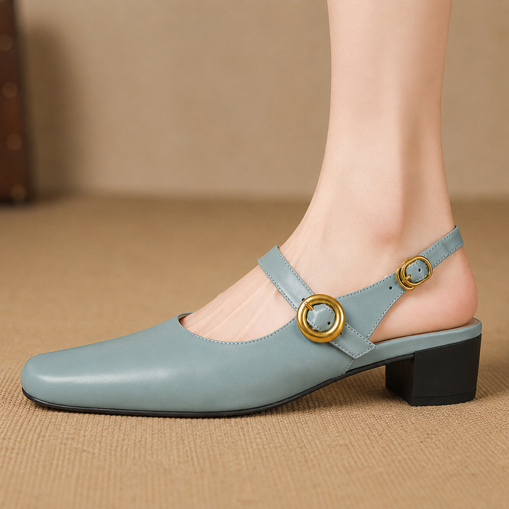 Aurie Genuine Leather Slingback Heels