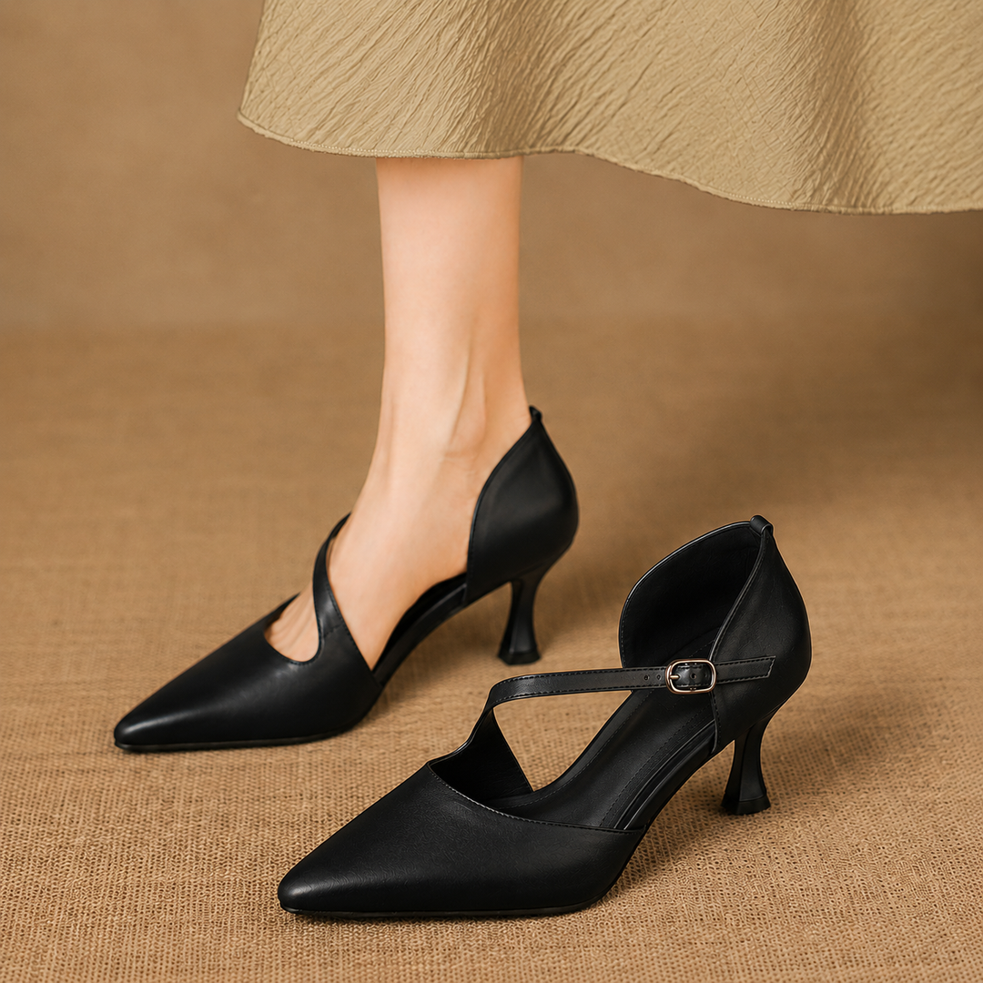 Evanie Genuine Leather D'Orsay Heels