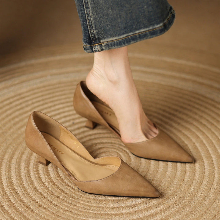 Carlen Genuine Leather Heels