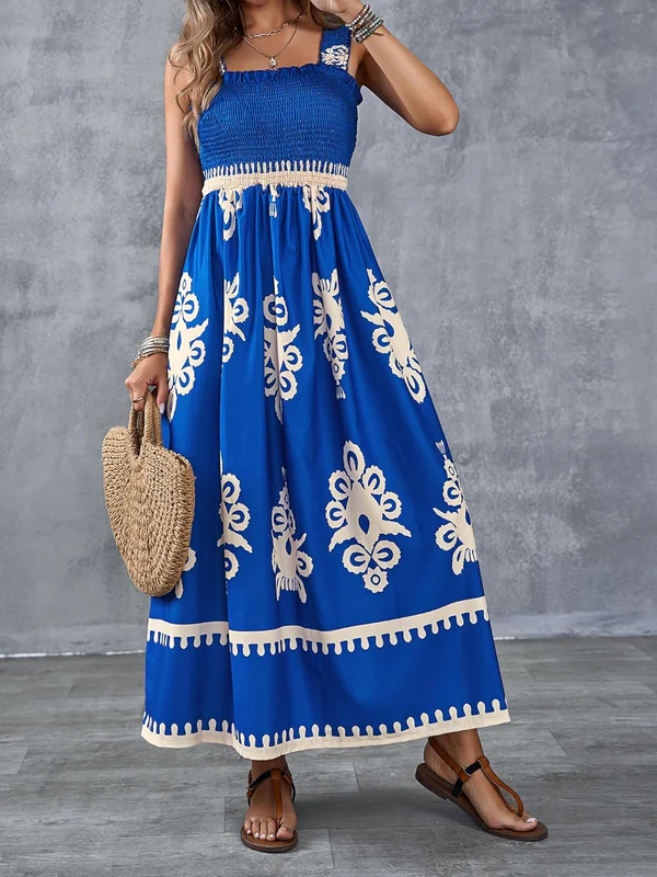 Martina | Long Dress with Artistic Design and Elastic Waist