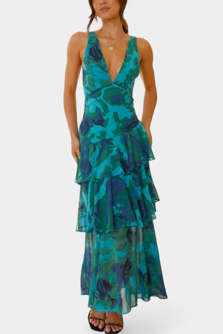 Domenica | V-Neck Georgette Dress