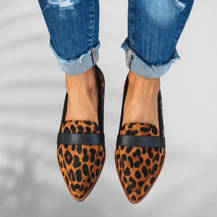 Wedge-Heel Pointed Toe Loafers