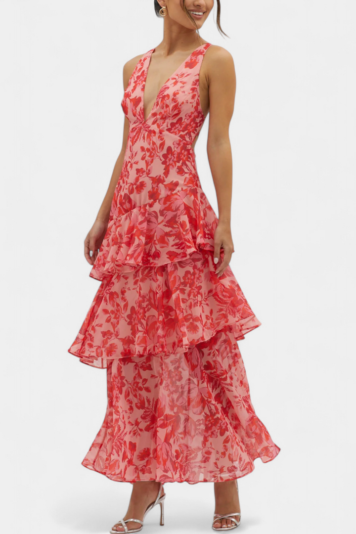 Domenica | V-Neck Georgette Dress