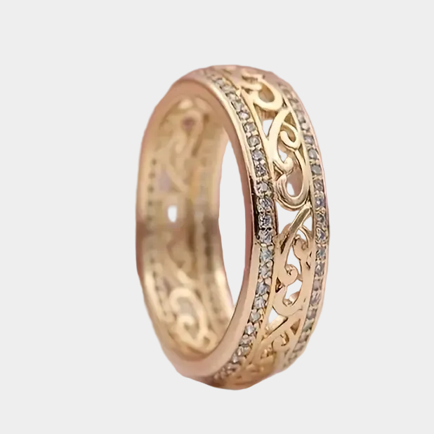 Olivia Ring - Light-Coloured Hollow Gold