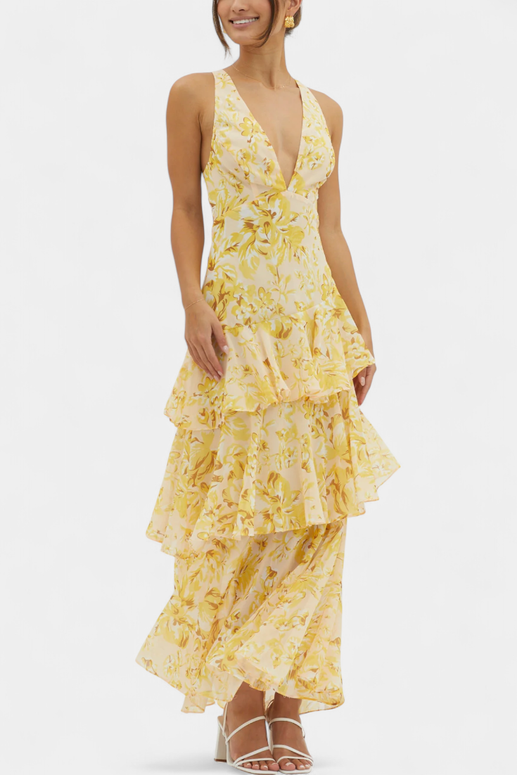Domenica | V-Neck Georgette Dress