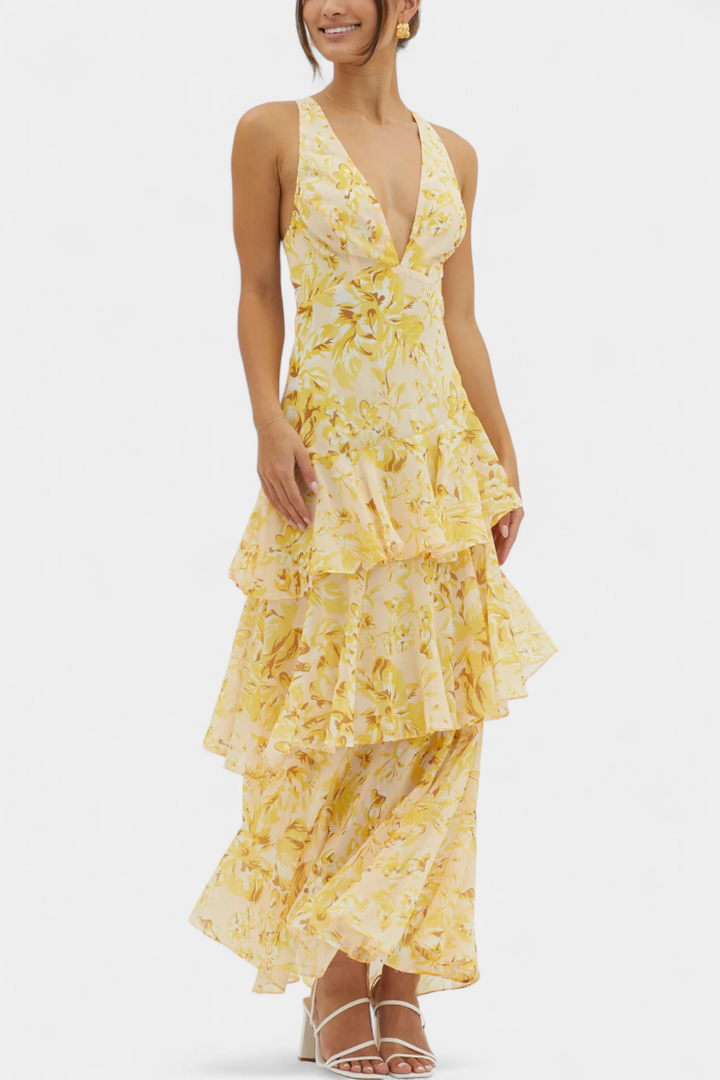 Domenica | V-Neck Georgette Dress