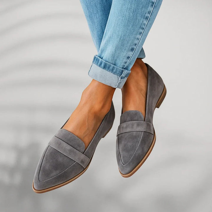 Wedge-Heel Pointed Toe Loafers