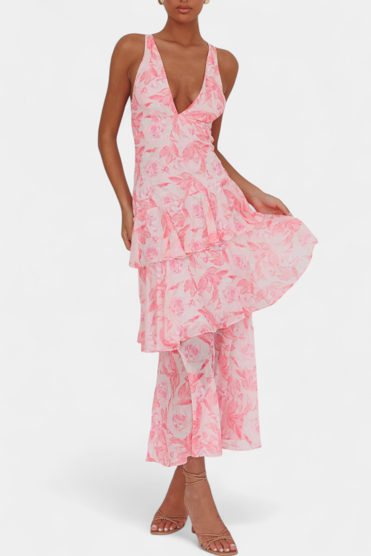 Domenica | V-Neck Georgette Dress