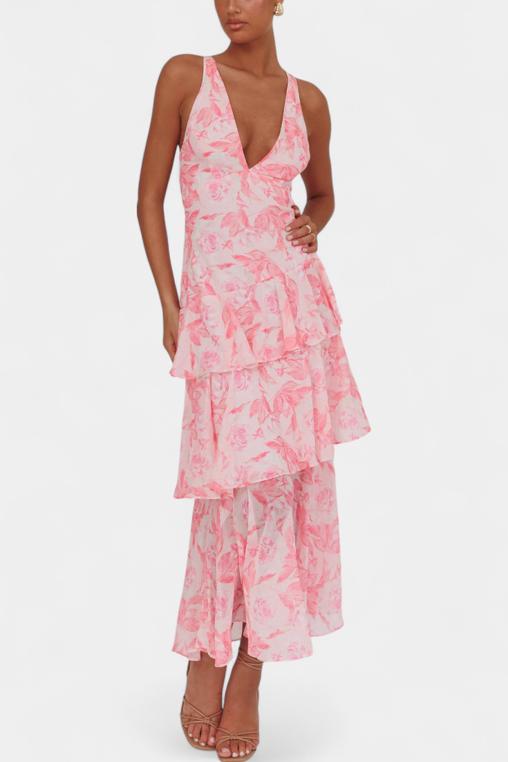 Domenica | V-Neck Georgette Dress