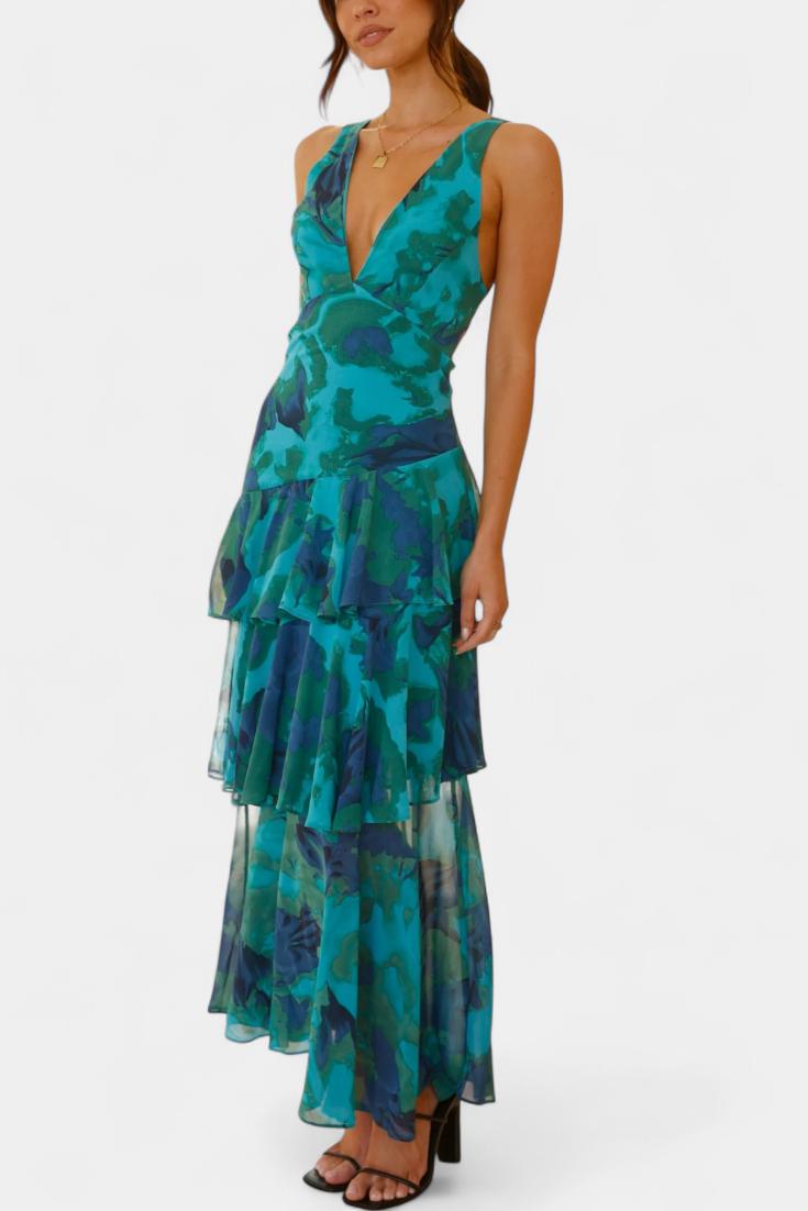 Domenica | V-Neck Georgette Dress