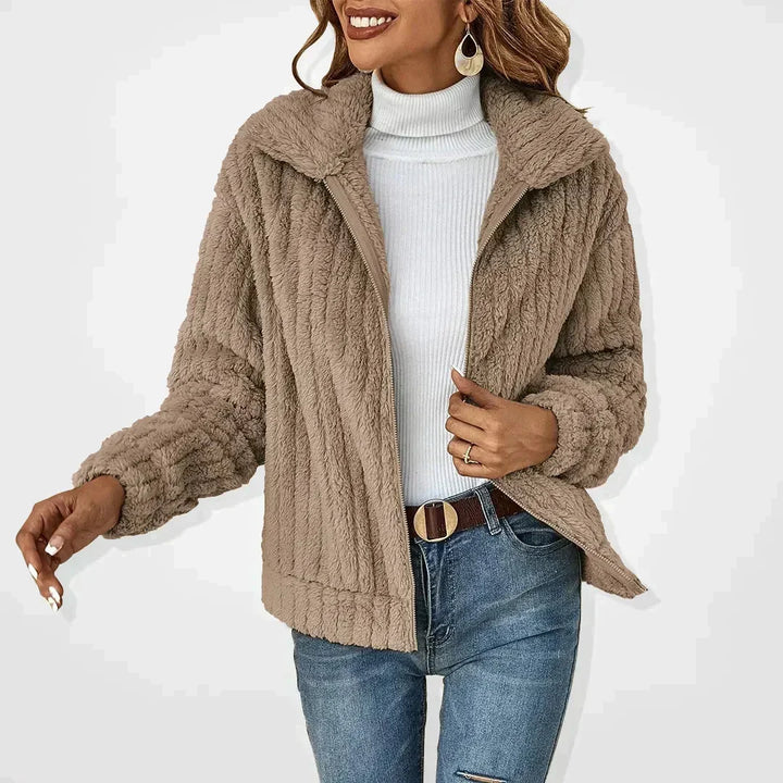 Tessa Zip-Up Fluffy Fleece Jacket
