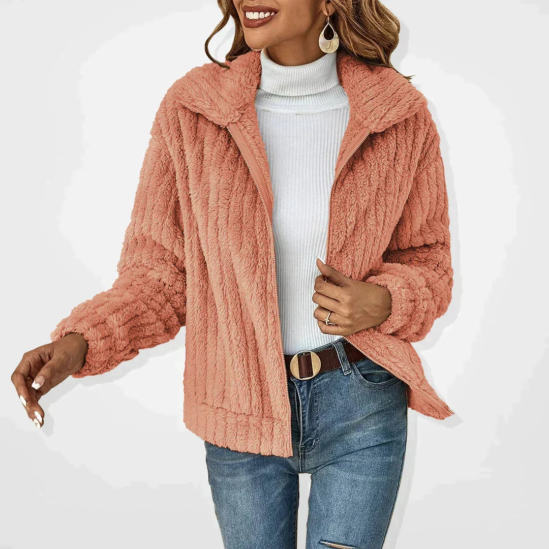 Tessa Zip-Up Fluffy Fleece Jacket