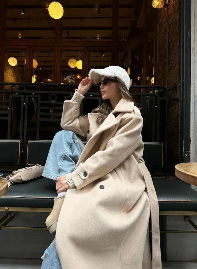 Josie Double-Breasted Long Coat