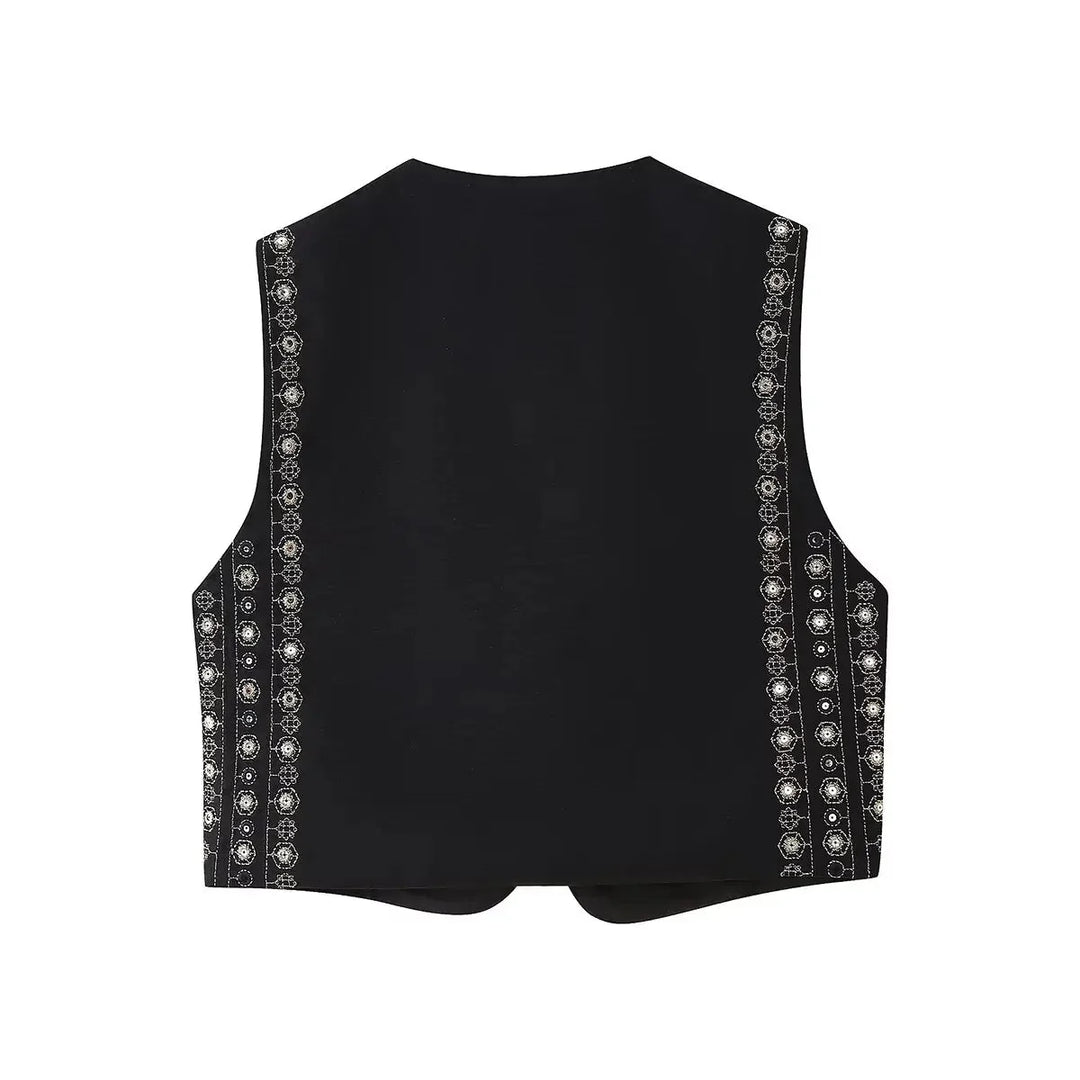 Jane Mirror Embroidered Boho Vest