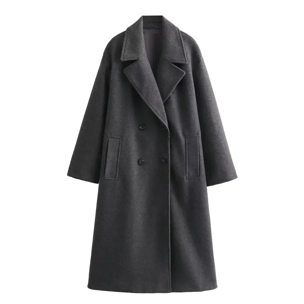 Josie Double-Breasted Long Coat