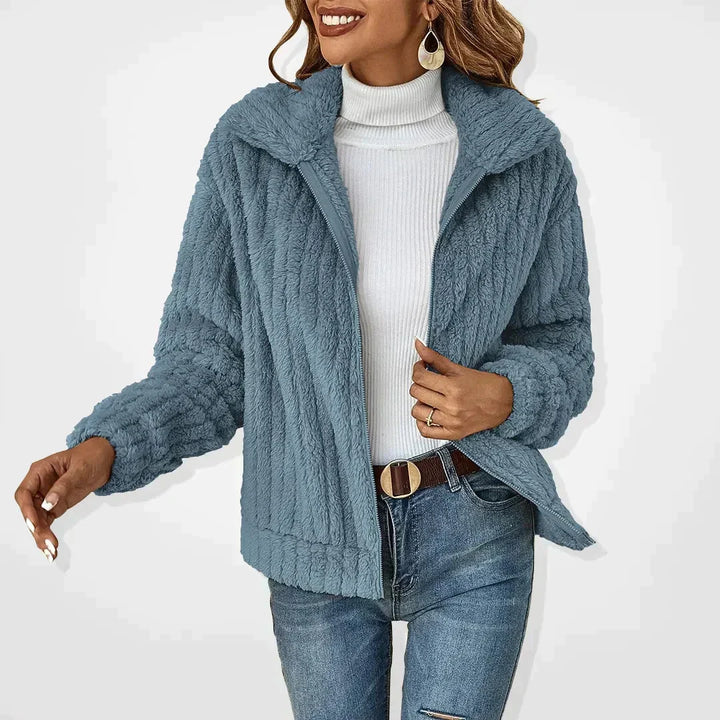 Tessa Zip-Up Fluffy Fleece Jacket