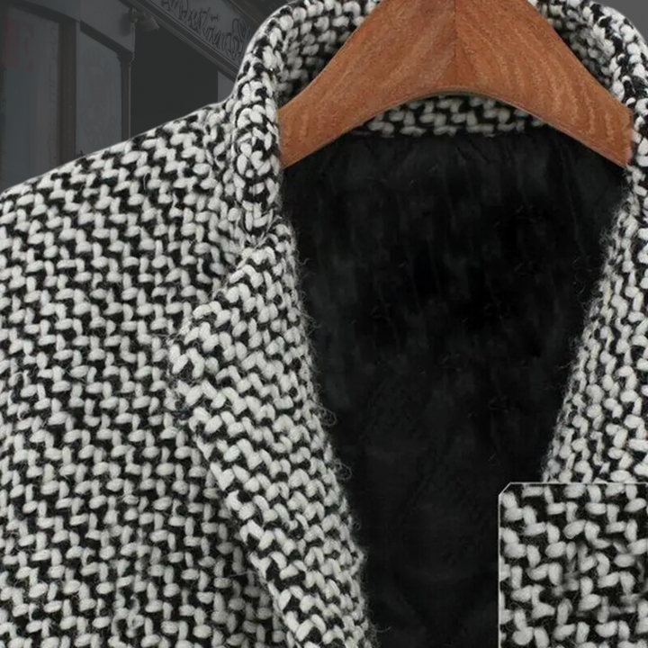 Nora Houndstooth-Pattern Long Coat