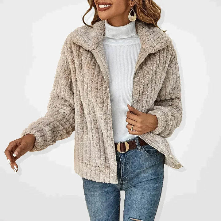 Kate Fluffy Zip-Up Teddy Jacket