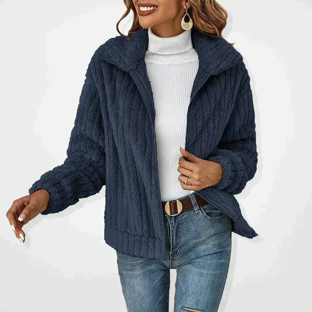 Tessa Zip-Up Fluffy Fleece Jacket
