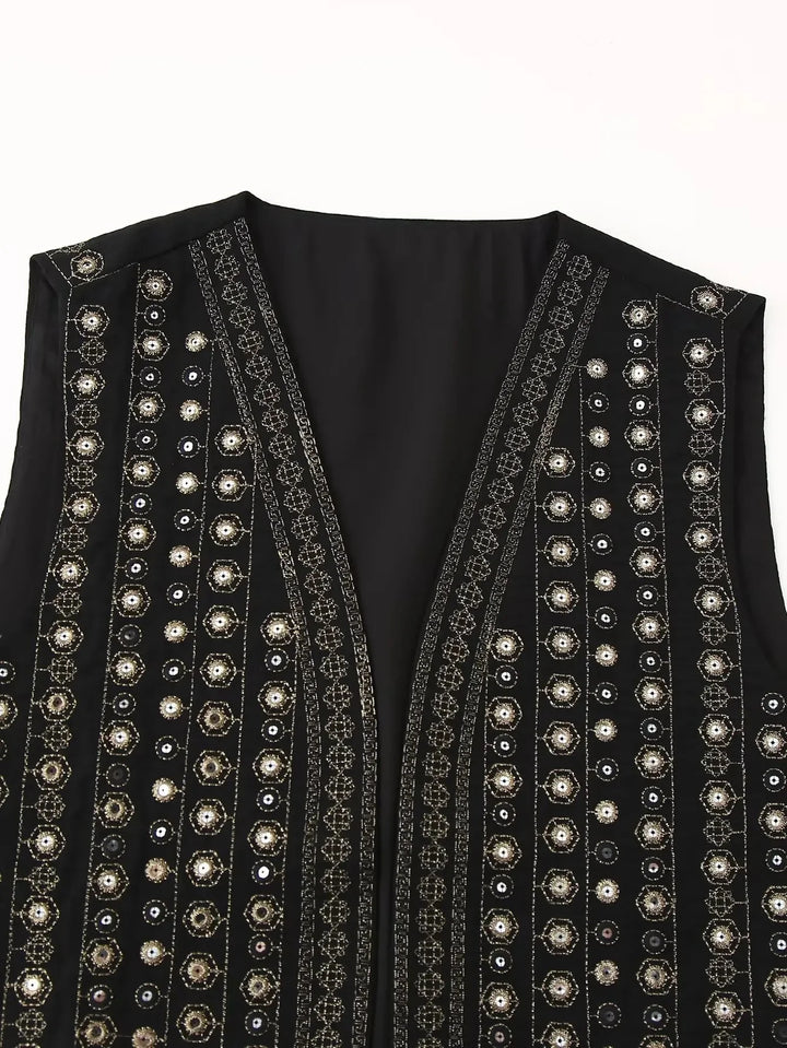 Jane Mirror Embroidered Boho Vest