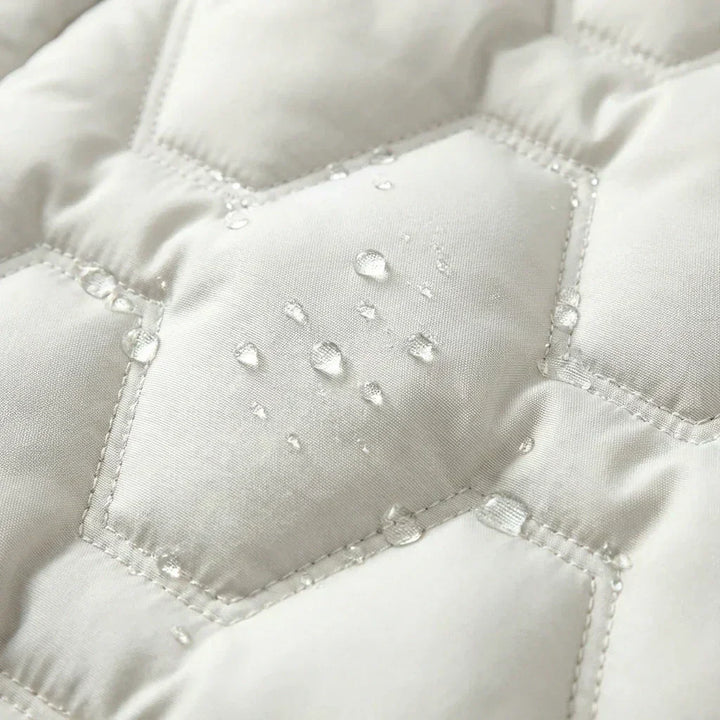Quilted Hooded Long Coat with Side Pockets