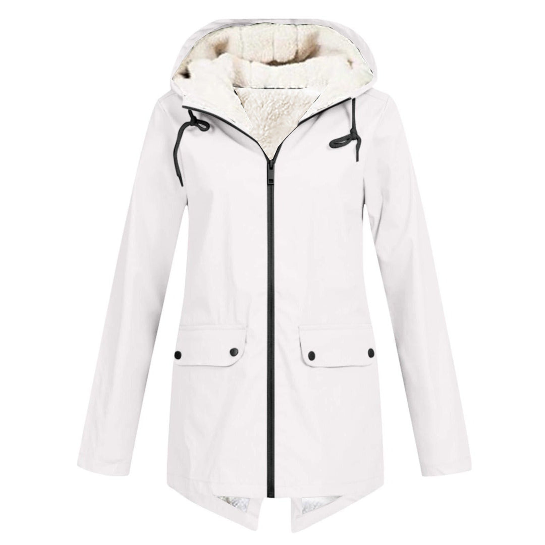 Anna Fleece-Lined Hooded Rain Jacket