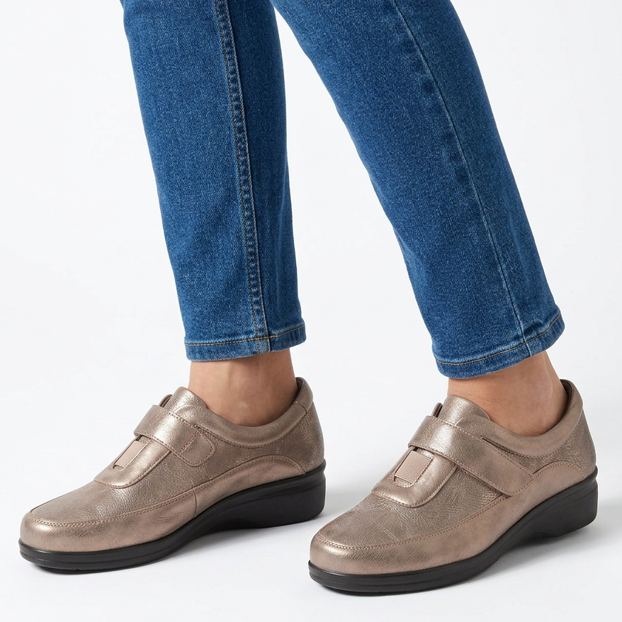 Velcro High Heel Moccasins