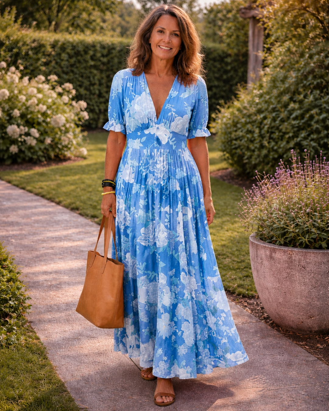 Yara | V-Neck Long Floral Dress