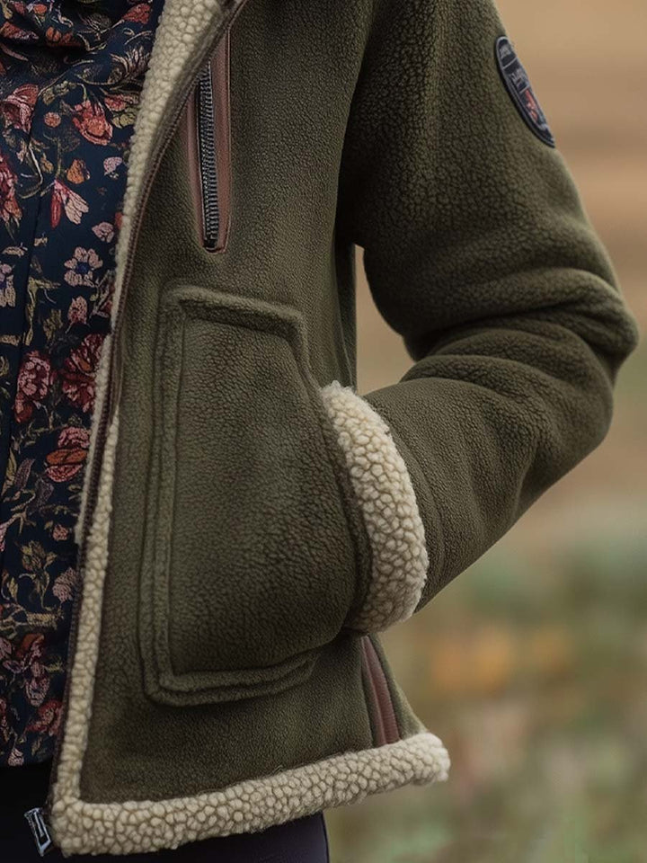 Retro Sherpa-Lined Jacket for Women