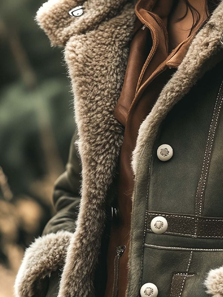 Vintage-Inspired Women's Thick Suede Jacket