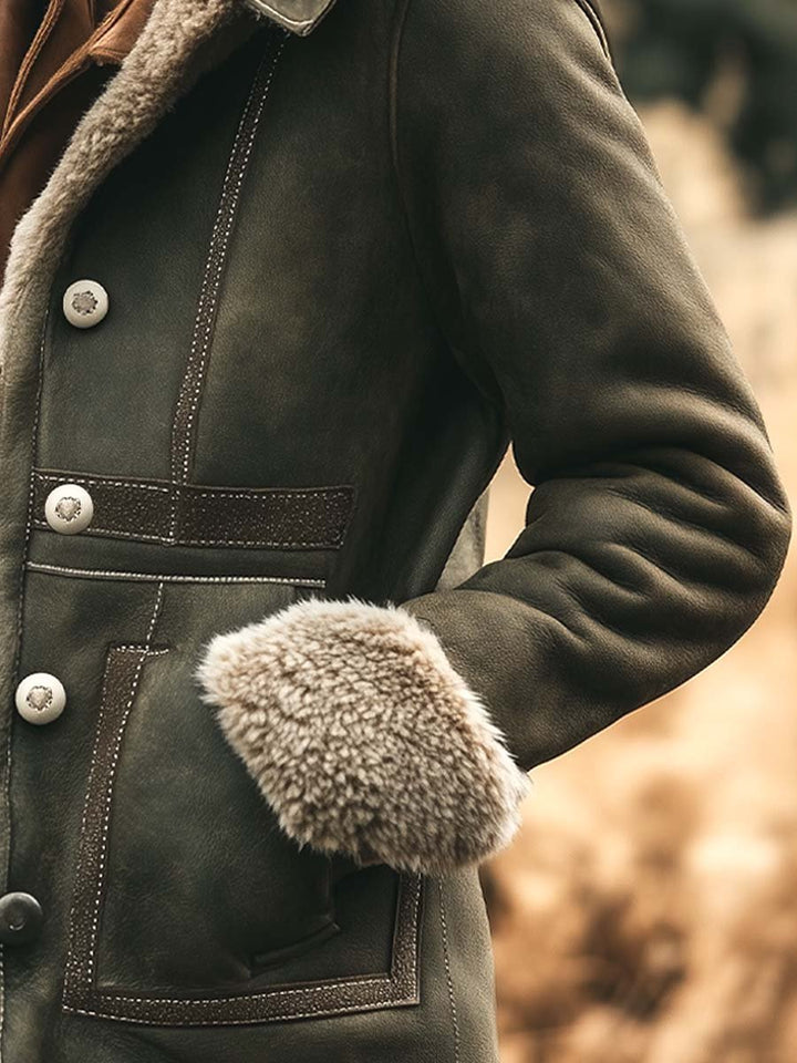 Vintage-Inspired Women's Thick Suede Jacket