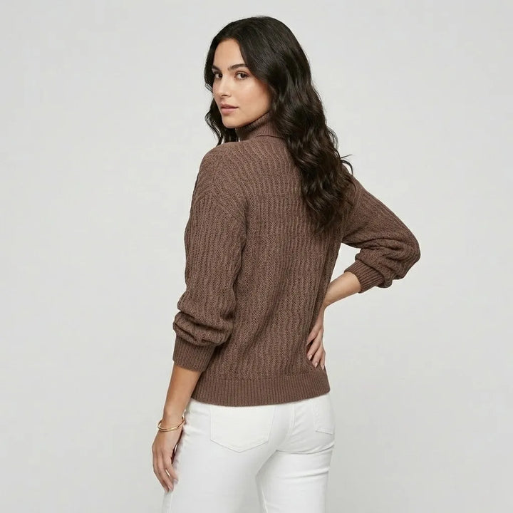 Cozy High-Neck Knitted Sweater for Ultimate Comfort