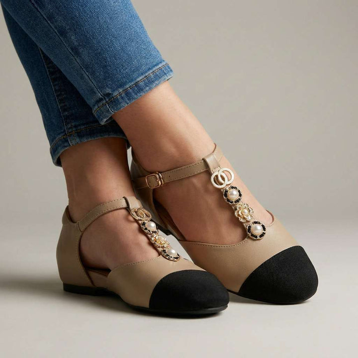 Rosalie Pearl T-Strap Ballet Flats