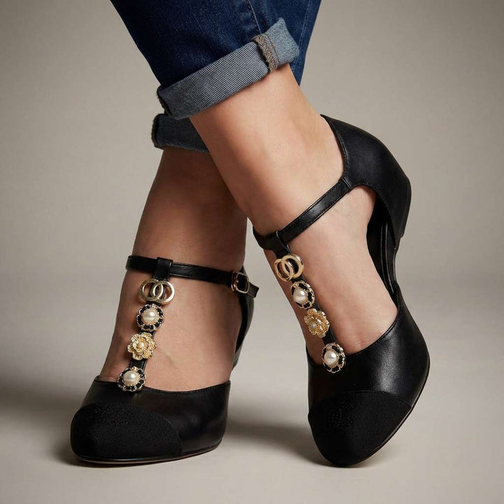 Rosalie Pearl T-Strap Ballet Flats