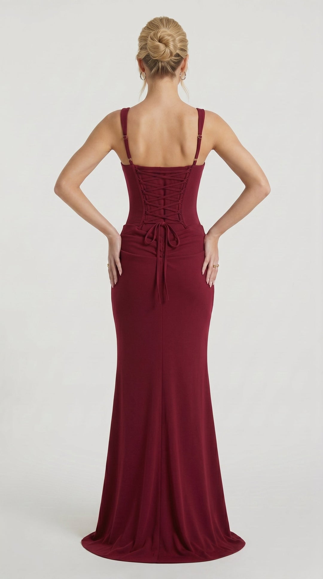 Zdenka | Adjustable Strap Shiny Maxi Dress