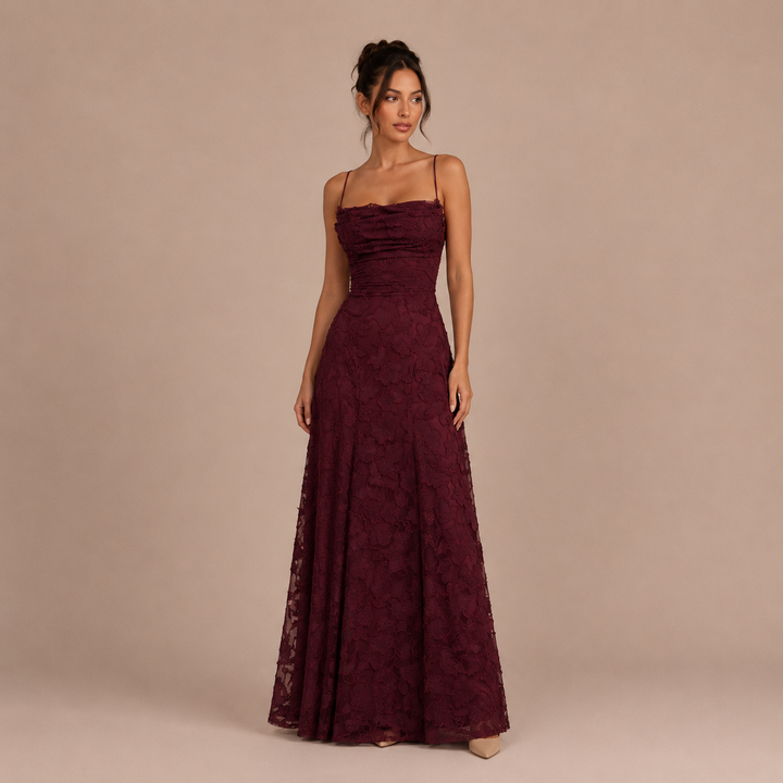 Mariana - Long Lace Dress with Open Back